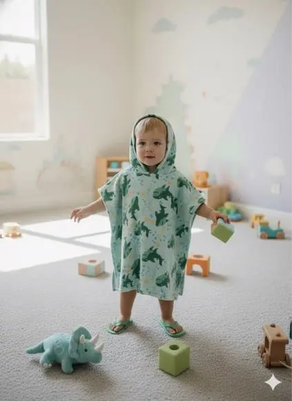 Poncho Infantil Capa c/ Capuz para Praia ou Piscina Roupão P