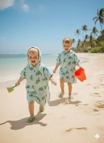 Poncho Infantil Capa c/ Capuz para Praia ou Piscina Roupão P