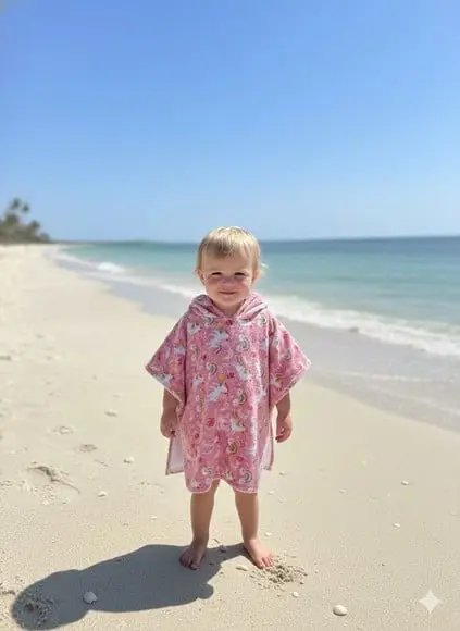 Poncho Infantil Capa c/ Capuz para Praia ou Piscina Roupão P