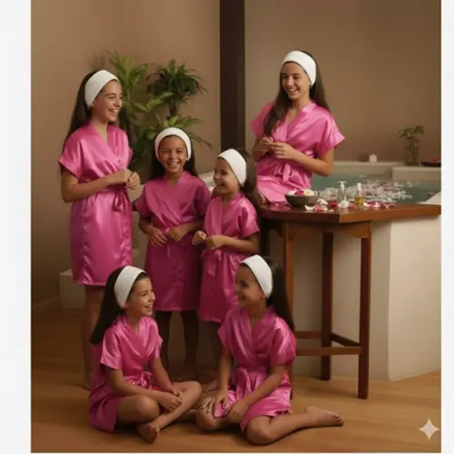 Robe Cetim Elastano Infantil Festa Spa Daminha Pers (min 8)
