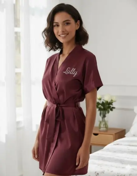 Robe de Cetim com Elastano Bordado Personalizado (min 8)