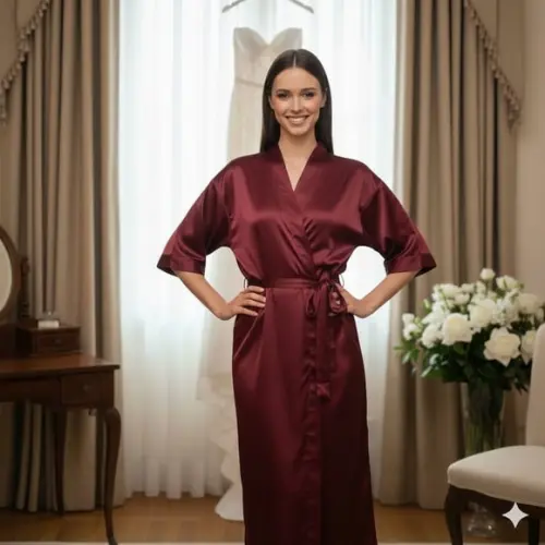 Robe de Cetim Elastano Longo/midi Bordado Personalizado