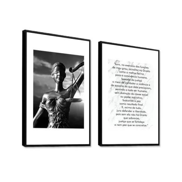 2 Quadros Decorativos Deusa Da Justiça Escritório Advogado