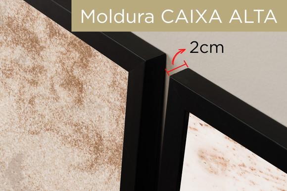 3 Quadros Abstrato Marrom Frases Oração Decoração Moldura