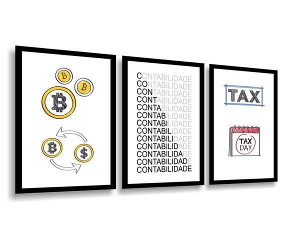3 Quadros Decorativos Escritório De Contabilidade Moldura