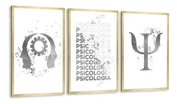 3 Quadros Psicologia Profissão Consultório Decoração Moldura