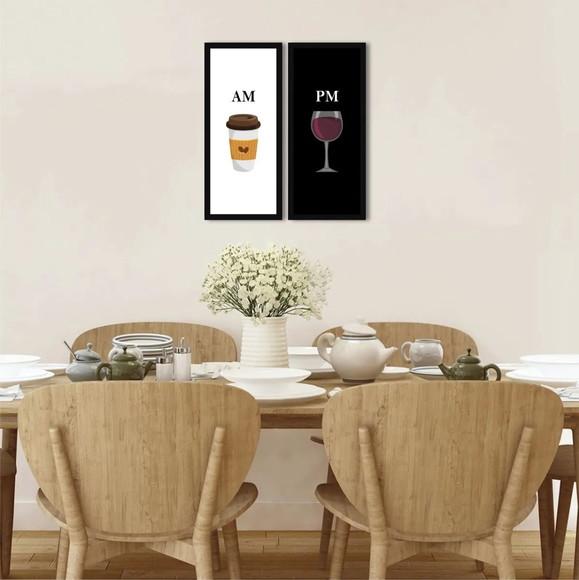 Kit 2 Quadros Cozinha Cantinho Do Café Decoração Com Moldura