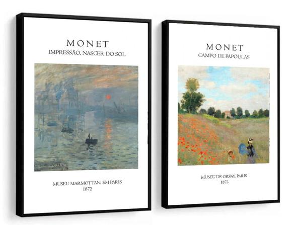Kit 2 Quadros Decorativos Artista Edouard Manet Com Moldura