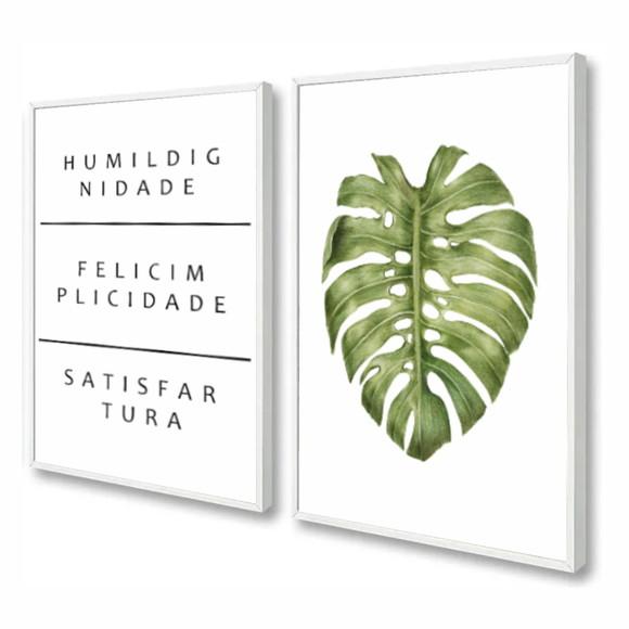 Kit 2 Quadros Decorativos Costela De Adão Frases Com Moldura