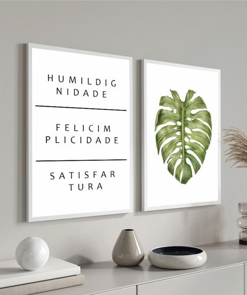 Kit 2 Quadros Decorativos Costela De Adão Frases Com Moldura