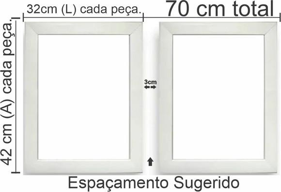 Kit 2 Quadros Decorativos Cozinha Xícara Com Moldura e Vidro