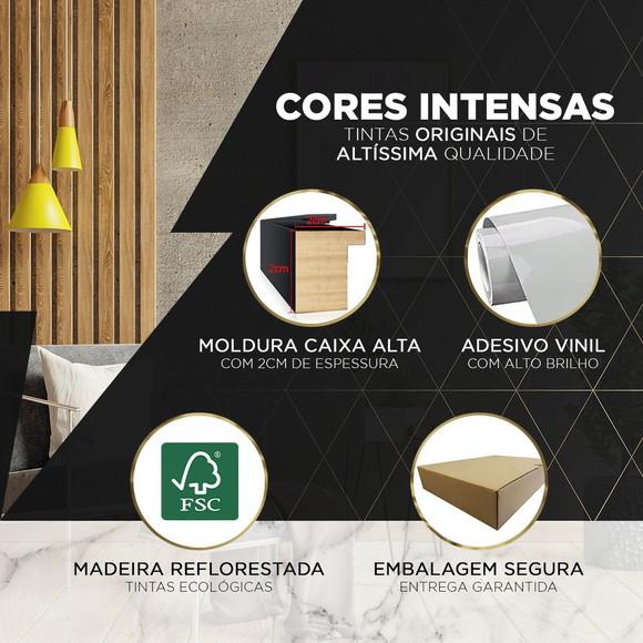 Kit 2 Quadros Decorativos Folhagem Dourada Moldura e Vidro