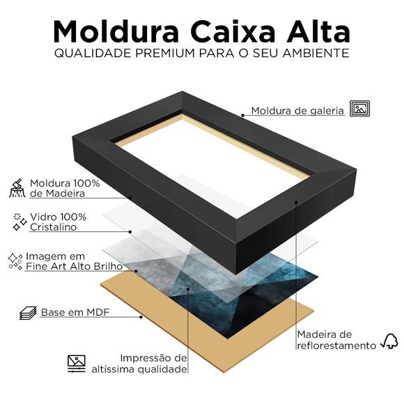 Kit 2 Quadros Decorativos Folhagem Flores com Moldura Vidro