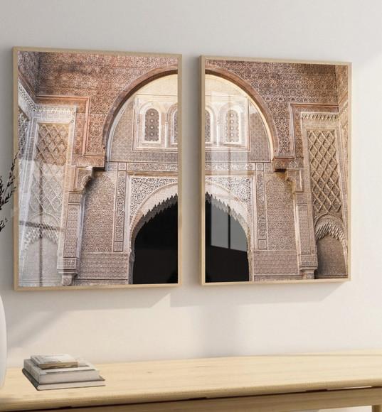 Kit 2 Quadros Decorativos Marrocos Porta Moldura e Vidro