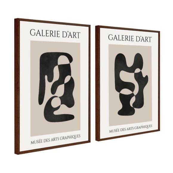 Kit 2 Quadros Decorativos Matisse Abstrato Frase Com Moldura