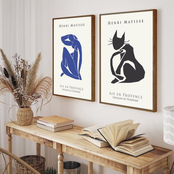 Kit 2 Quadros Decorativos Matisse Moderno Arte Com Moldura