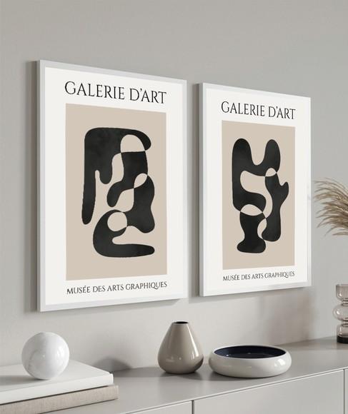 Kit 2 Quadros Decorativos Matisse para Sala Quarto Moldura