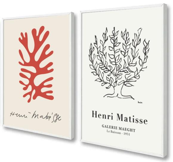 Kit 2 Quadros Decorativos Modernos Matisse Para Sala Moldura