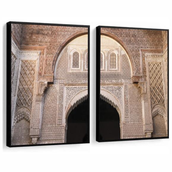 Kit 2 Quadros Decorativos Modernos Porta Marroquina Moldura