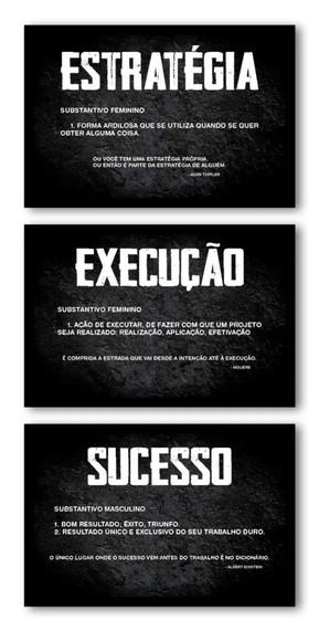 Kit 3 Quadros Decorativos Com Frases Home Office Com Moldura