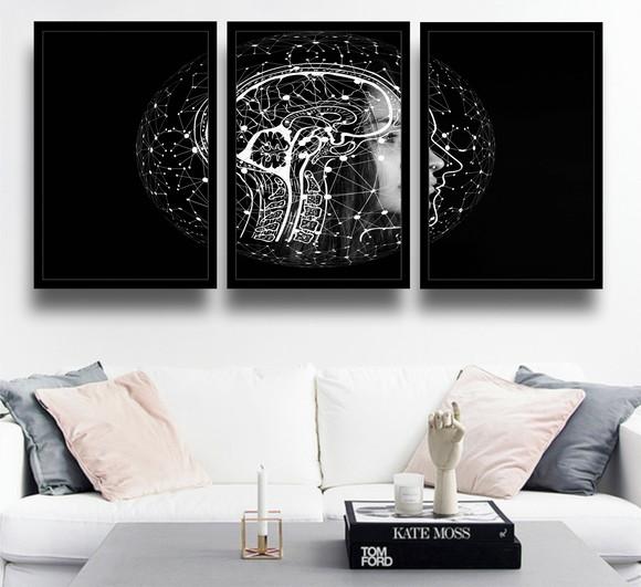 Kit 3 Quadros Decorativos Consultório Psiquiatras Psicologia