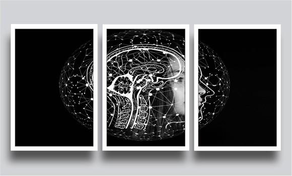 Kit 3 Quadros Decorativos Consultórios Psiquiatra Psicologia