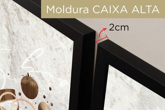 Kit 3 Quadros Decorativos Cozinha Moderna Moldura e Vidro