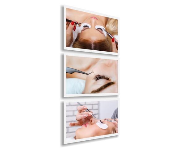 Kit 3 Quadros Decorativos Estética Beleza Spá Salão Moldura