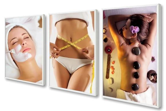 Kit 3 Quadros Decorativos Estética Salão De Beleza Molduras