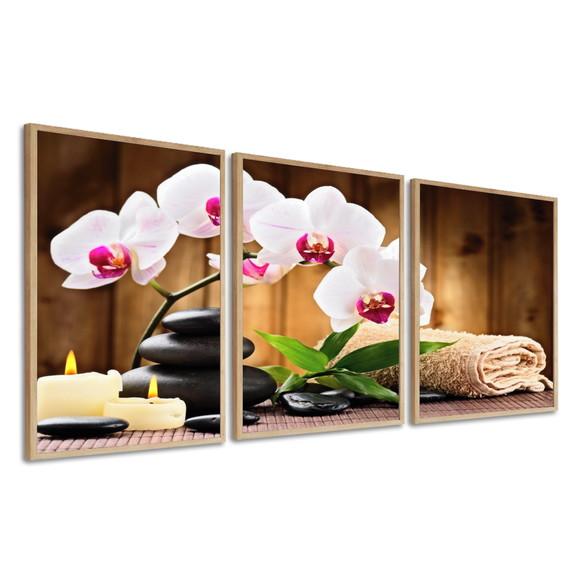 Kit 3 Quadros Decorativos Estética Spá Salão Moderno Moldura