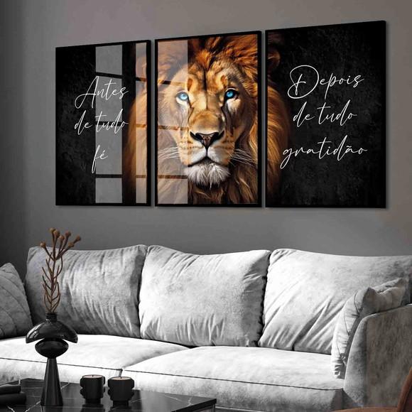 Kit 3 Quadros Decorativos Jesus Cristo Frase Religioso Vidro