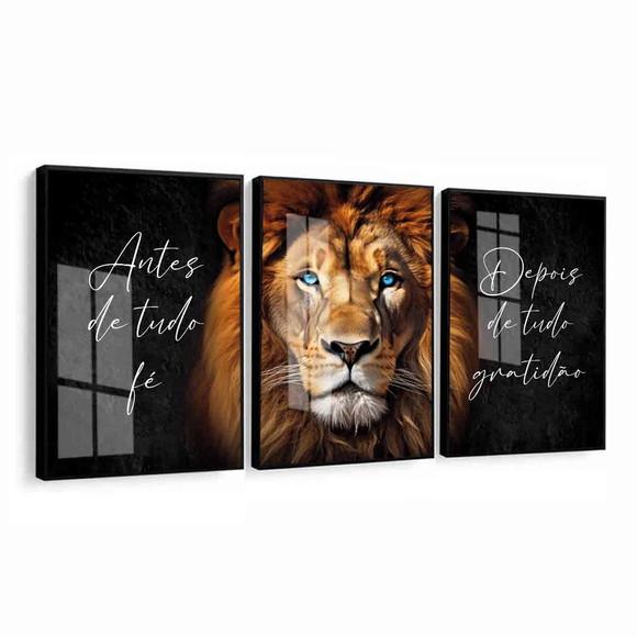 Kit 3 Quadros Decorativos Jesus Cristo Frase Religioso Vidro