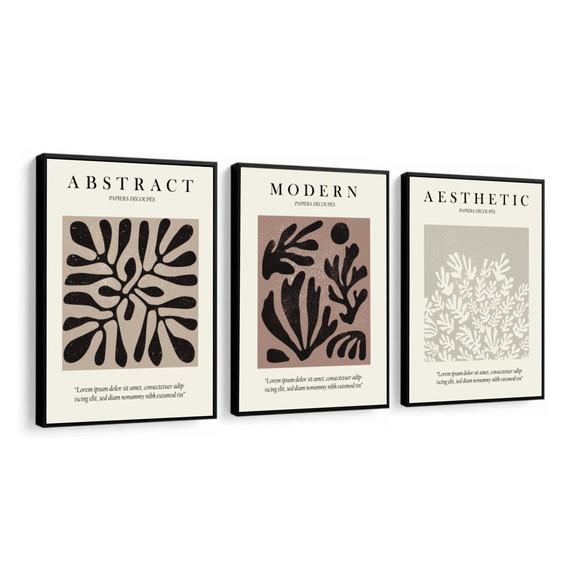 Kit 3 Quadros Decorativos Matisse Para Sala Quarto Moldura