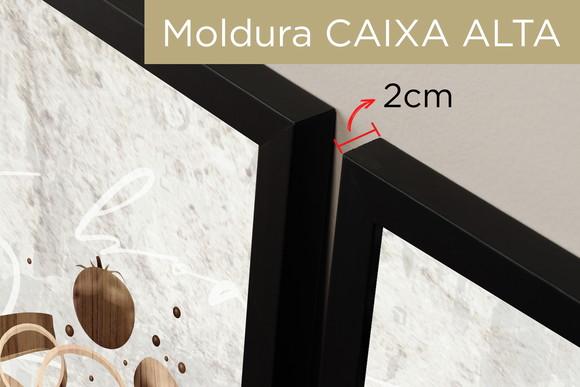 Kit 3 Quadros Decorativos Para Cozinha Com Moldura e Vidro