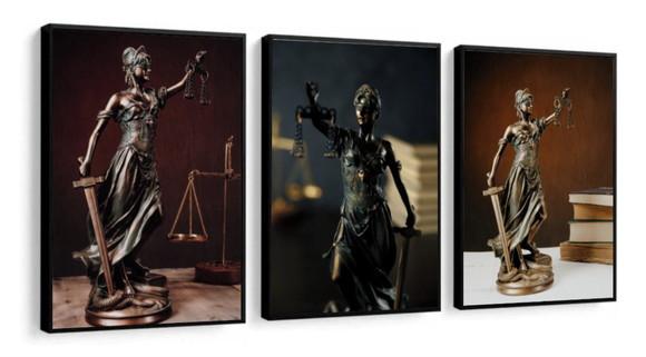 Kit 3 Quadros Decorativos Para Escritório Advogado Moldura