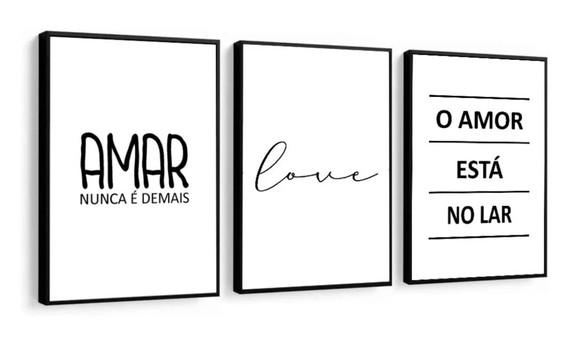 Kit 3 Quadros Decorativos Para Quarto Casal Sala De Jantar