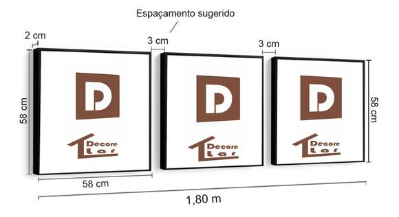 Kit 3 Quadros Decorativos Sorvete Confeitaria Trio Conjunto