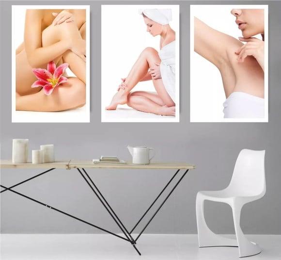 Kit 3 Quadros Decorativos, Salão De Beleza Estética Estúdio