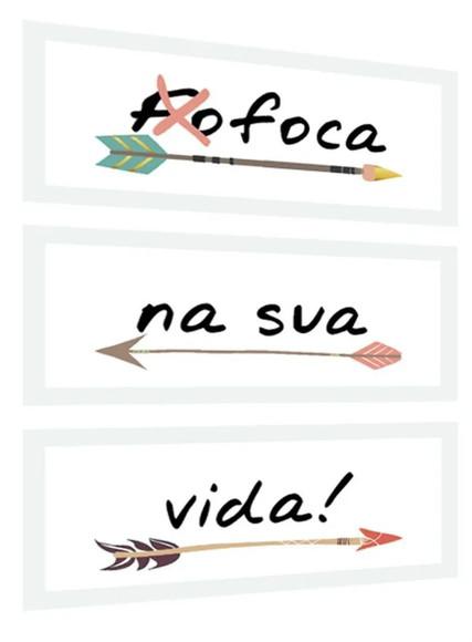 Kit 3 Quadros Frases Positivas Decoração Quarto Sala Moldura