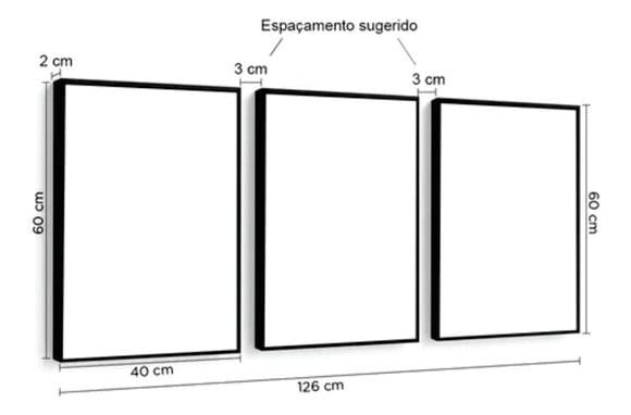Kit 3 Quadros Jesus Cristo Fé Decoração com Moldura Vidro