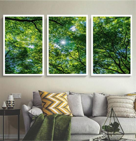 Kit 3 Quadros Paisagem Preto e Branco Decoração Moldura