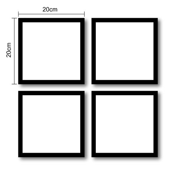 Kit 4 Quadros Decorativos Açai Sorvete Cozinha Com Moldura