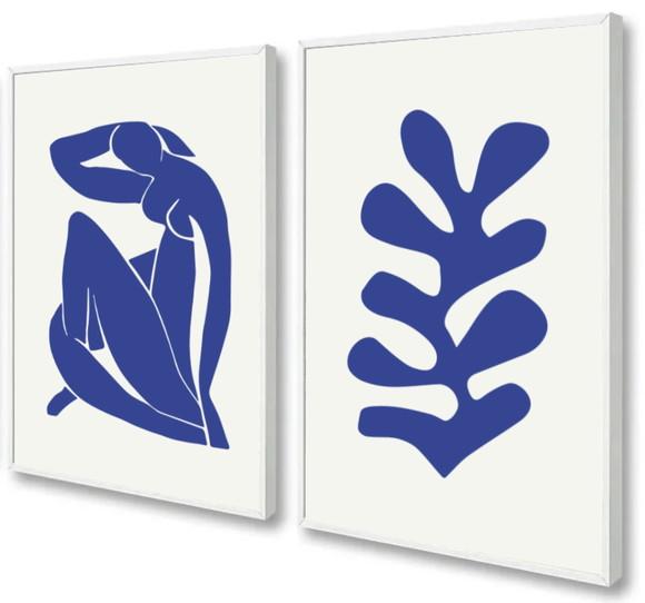 Kit Quadros Decorativos Abstrato Moderno Matisse Com Moldura