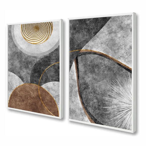 Kit Quadros Decorativos Abstratos Para Sala Modernos Moldura