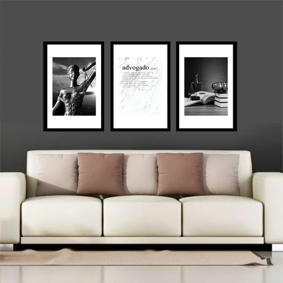 Kit Quadros Decorativos Advogado Direito Escritório Justiça