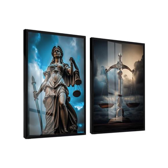 Kit Quadros Decorativos Advogado Escritório Moldura e Vidro