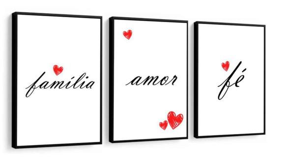 Kit Quadros Decorativos Com Frases Para Quarto Sala Moldura