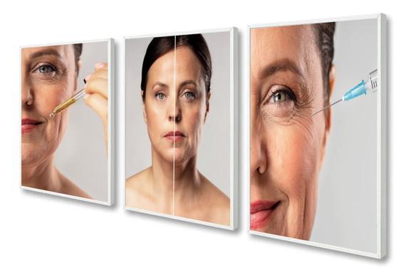 Kit Quadros Decorativos Harmonização Facial Estética Moldura