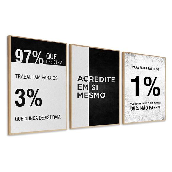 Kit Quadros Decorativos para Escritório Frases Motivacional