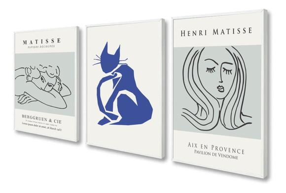 Kit Quadros Decorativos Para Sala Quarto Matisse Com Moldura